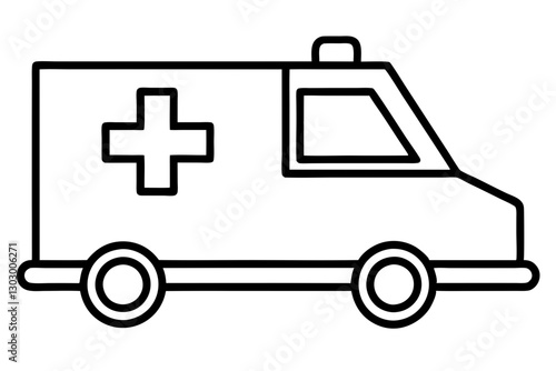 Emergency Ambulance Icon Outline for Medical Use

