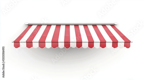 Wallpaper Mural A red-and-white striped awning, displayed independently on a white background.  Torontodigital.ca
