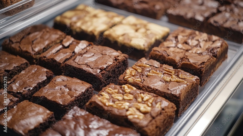 A plate of decadent chocolate brownies stacked on a decorative white lace doily, A plate of decadent chocolate brownies stacked on a decorative white lace doily,