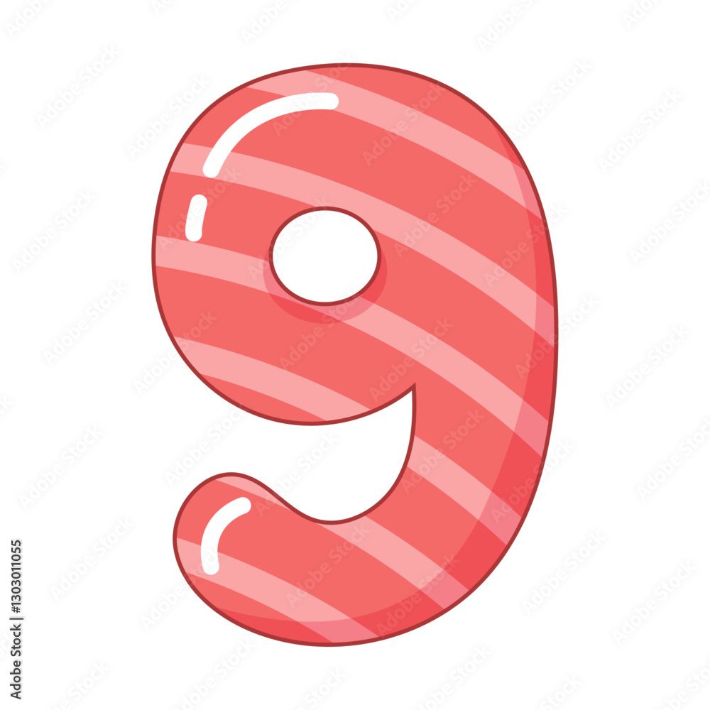 Vector illustration of the number nine in a colorful style Vector illustration of the number nine in a colorful style