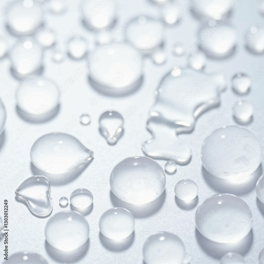 Fresh Water Droplets on a White Background, Creating a Minimalist and Clean Aesthetic for Wellness and Hydration Concepts Fresh Water Droplets on a White Background, Creating a Minimalist and Clean Aesthetic for Wellness and Hydration Concepts