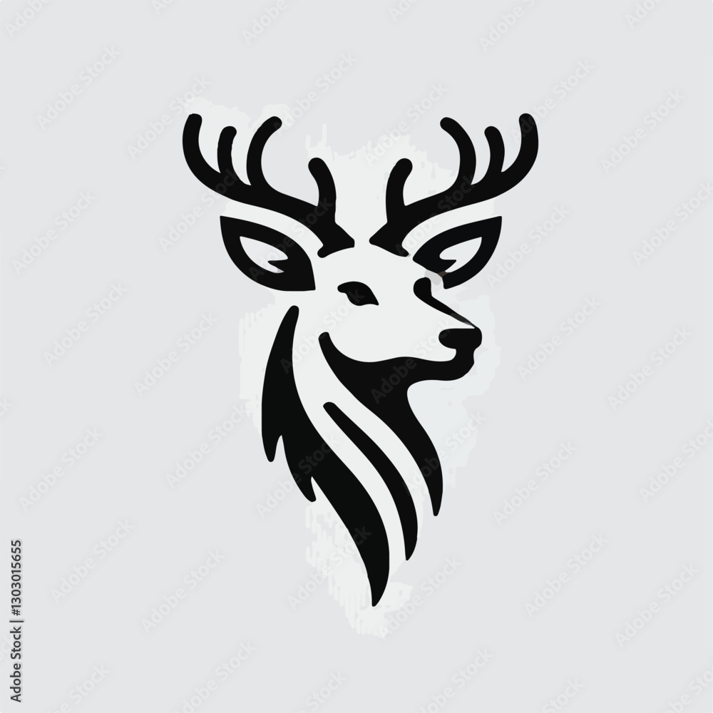 Fototapeta premium Simple, cool and dashing deer head logo
