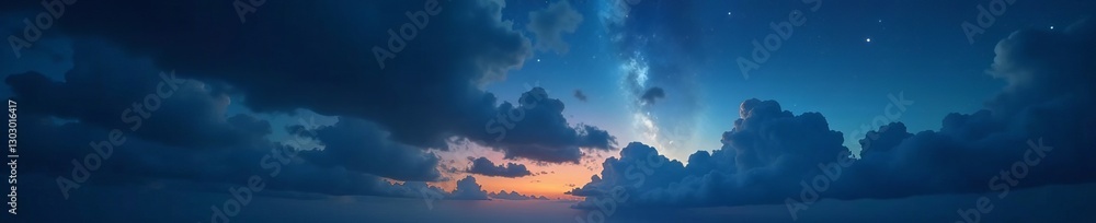 Obraz premium Moody atmospheric backdrop of dark cloudy sky with shining stars, background, textures, sky