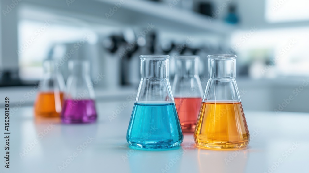 Laboratory Titration concept. Modern Laboratory with Glassware and Equipment for Scientific Experiments and Analysis Laboratory Titration concept. Modern Laboratory with Glassware and Equipment for Scientific Experiments and Analysis