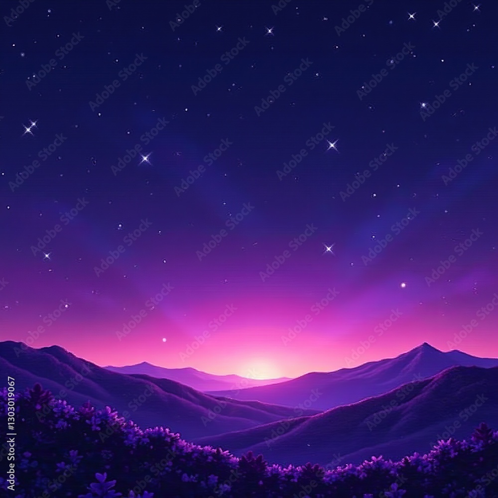 Tranquil violet sky filled with sparkling stars, celestial, violet, night Tranquil violet sky filled with sparkling stars, celestial, violet, night