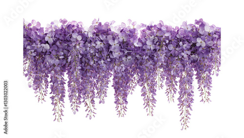 Purple wisteria flower garland backdrop