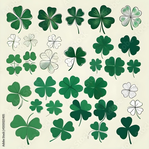 Four leaf clover illustration version illustration