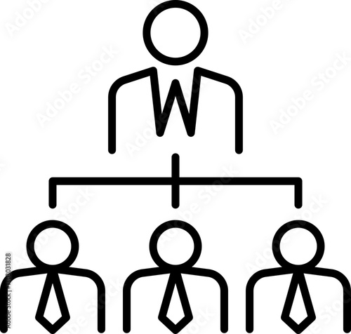 Business hierarchy illustration line icon