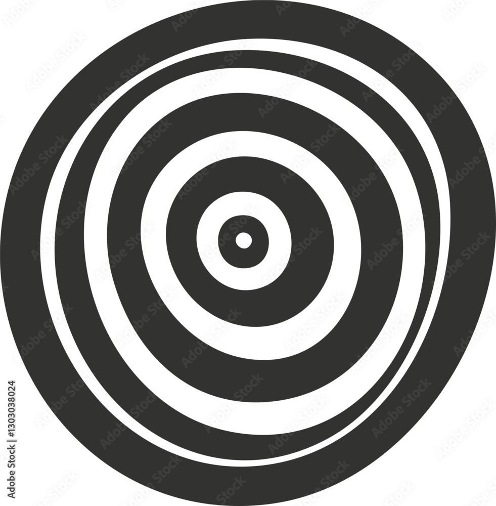 Concentric circle pattern resembling a target or bullseye in monochrome design. Concentric circle pattern resembling a target or bullseye in monochrome design.