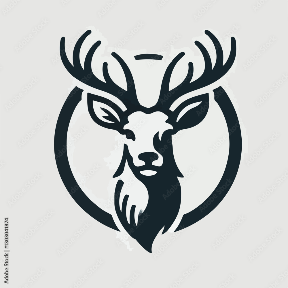 Simple, cool and dashing deer head logo Simple, cool and dashing deer head logo