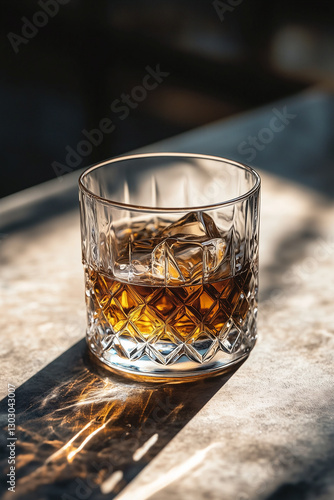 Close-up photo of a glass of whiskey