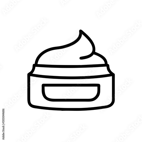Face cream jar icon on transparent background for beauty and self-care concept
