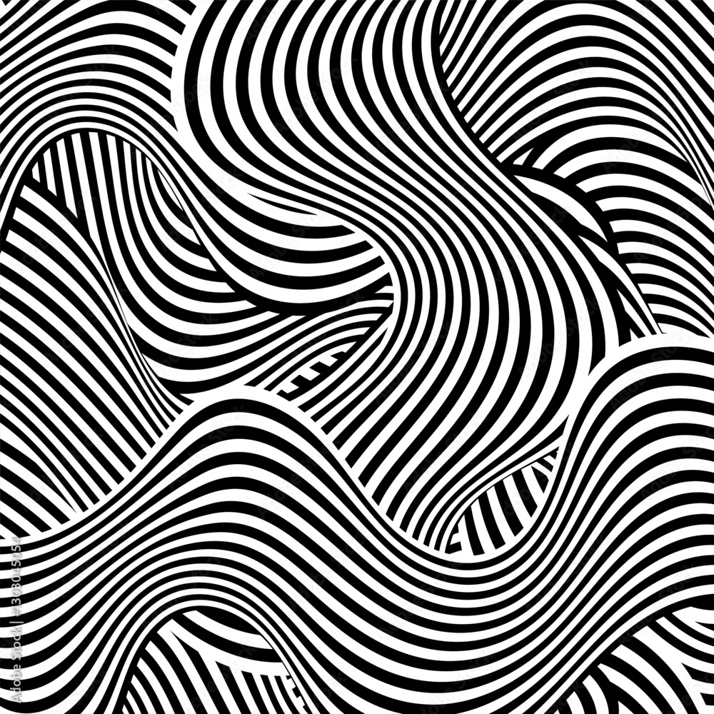Abstract background. Black and white curved line stripe Mobius wave. Eps 10 Abstract background. Black and white curved line stripe Mobius wave. Eps 10