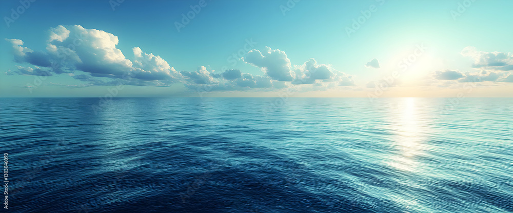 Obraz premium Vast Ocean At Sunset With Clouds