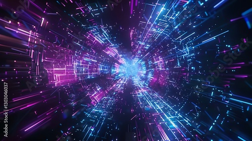 Wallpaper Mural Neon Circuit Tunnel: A Digital Voyage Through Electric Pathways Torontodigital.ca