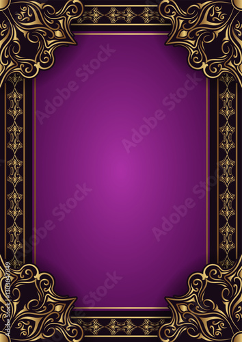 Luxury Purple Background with Mandala Frame