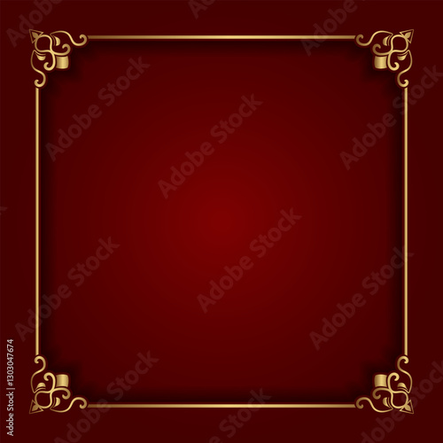 Canvas Print Vintage frame gold floral ornament