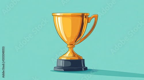 Wallpaper Mural winner golden trophy cup isolated,cartoon illustration Torontodigital.ca