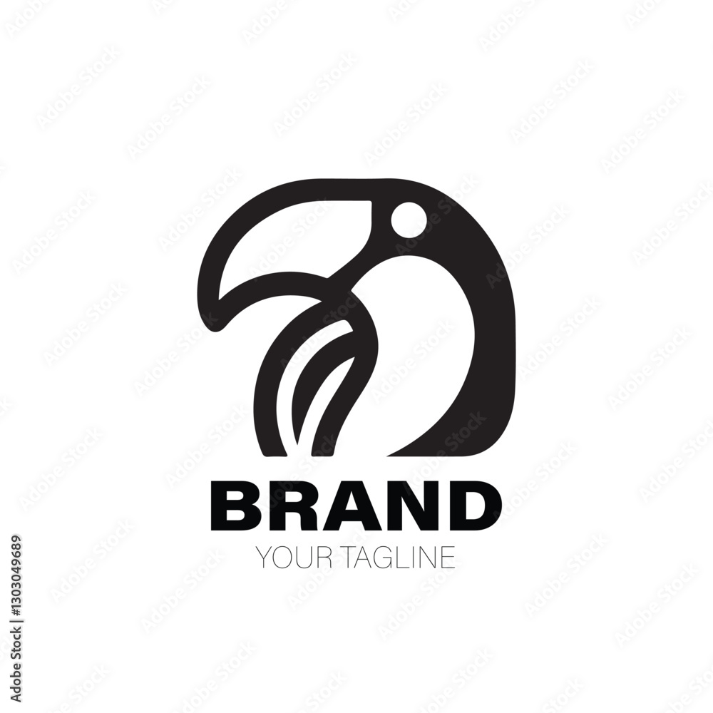Obraz premium Toucan Logo. Toucan Logo Design. Toucan Logo Brand. Toucan Logo Vector Design Isolated on White Background