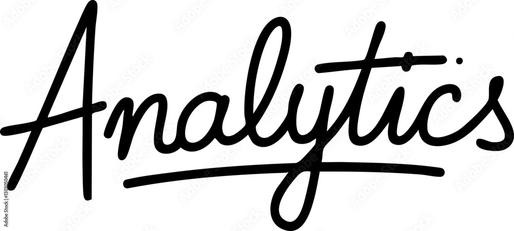 Obraz premium Stylized Text 'Analytics' in Elegant Script: Perfect for Data-Driven Projects and Presentations