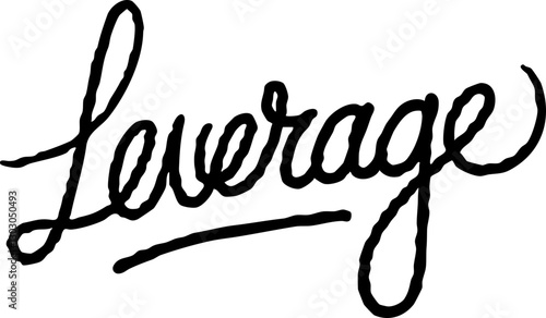 Stylized Handwritten Script of 'Leverage' – Ideal for Branding or Creative Projects
