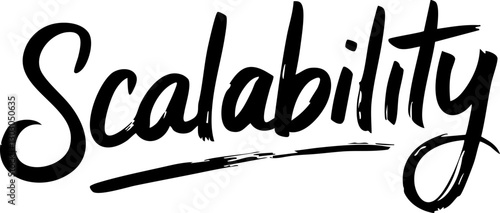 Stylish Vector Typography of 'Scalability' in Bold Black on White Background - Ideal for Business and Tech Themes
