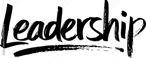 Bold Vector Design Featuring the Word 'Leadership' in Artistic Brush Script for Motivation and Inspiration