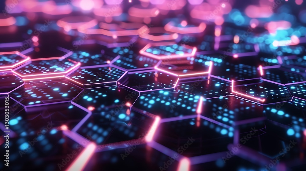 Abstract Hexagon Network: Digital Data Visualization Abstract Hexagon Network: Digital Data Visualization