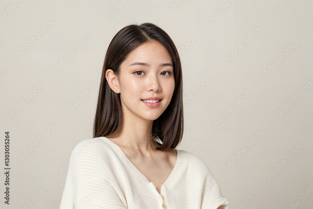 A woman with a short haircut and a white shirt is smiling A woman with a short haircut and a white shirt is smiling