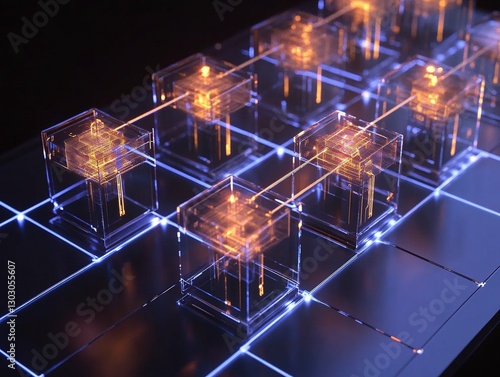 Blockchain Transaction Visualization in Glass Server Farm