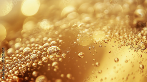 Wallpaper Mural Golden Champagne Bubbles in Soft Focus Macro Photography Torontodigital.ca