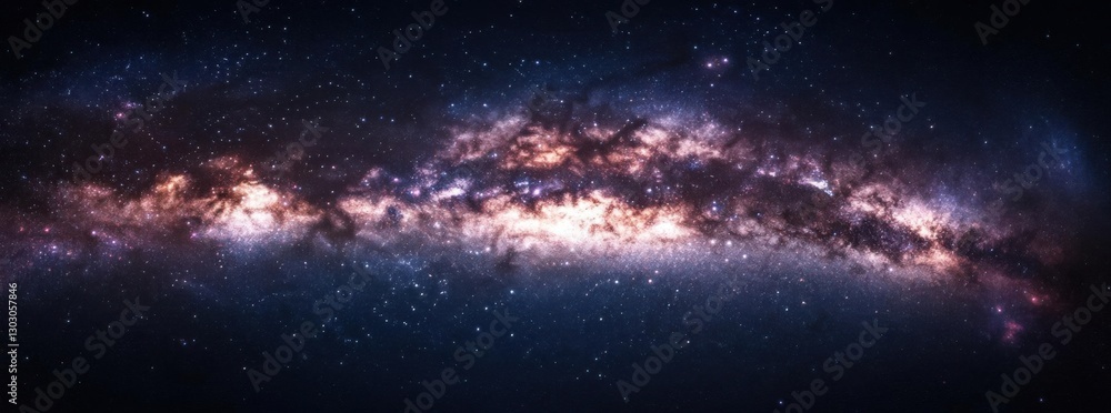 Obraz premium Celestial clouds drift in a slow motion sky, a fantasy of light against the dark cosmos