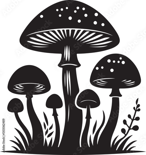 mushrooms vector illustration
