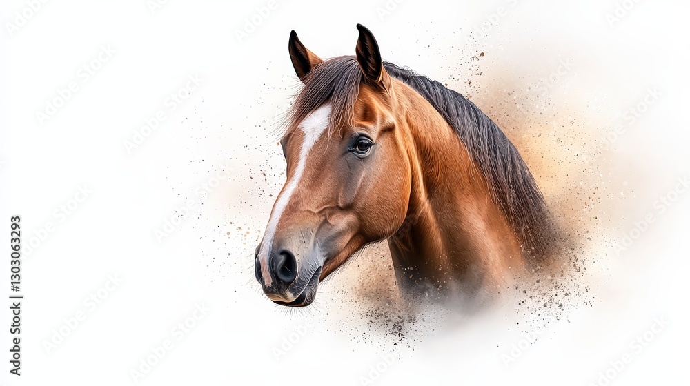 Fototapeta premium Horse portrait with a dynamic splash effect.