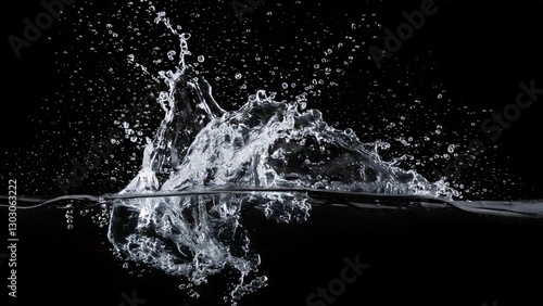 Wallpaper Mural 水しぶきのイメージ 黒背景 背景素材 チラシ・バナー・動画素材 16:9サイズ AI生成素材 Torontodigital.ca
