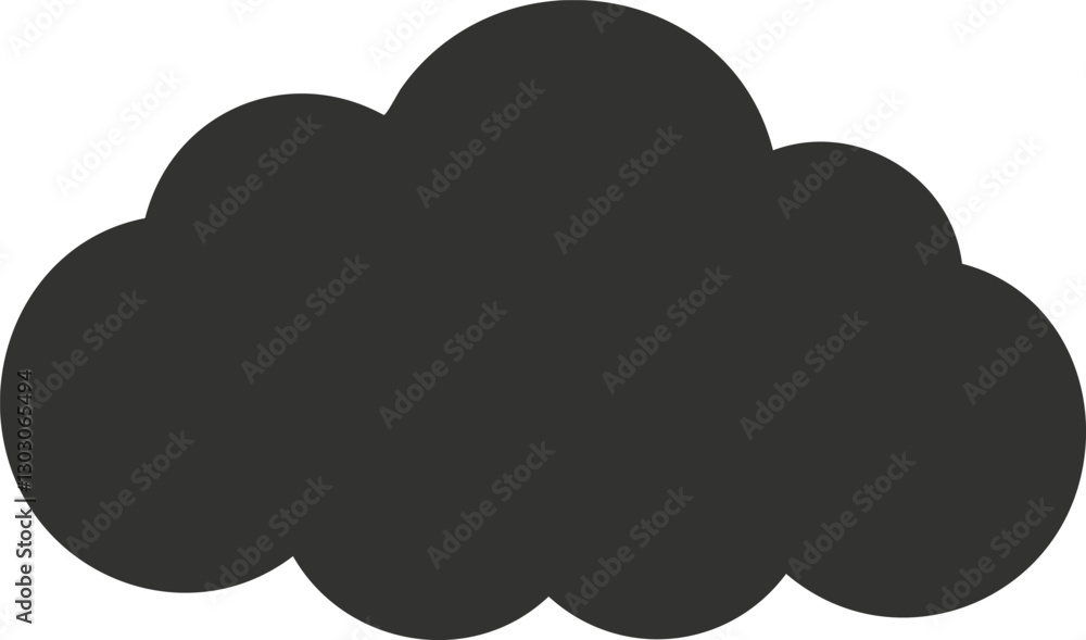 Simple black cloud icon representing weather or digital storage. Simple black cloud icon representing weather or digital storage.