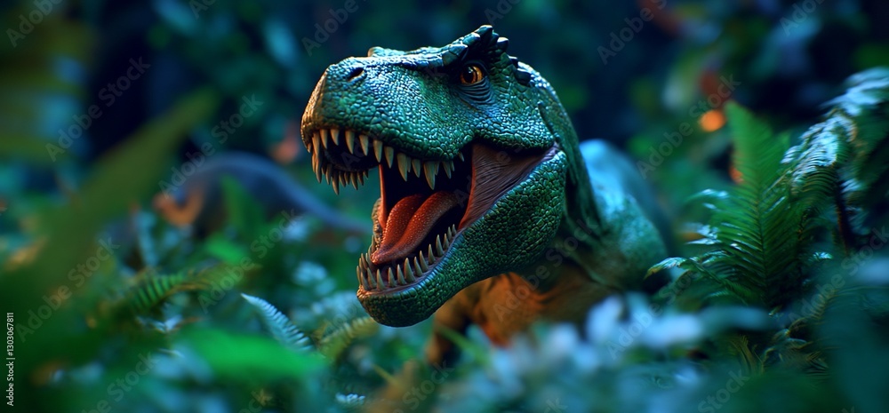Prehistoric Predator in Lush Jungle Prehistoric Predator in Lush Jungle