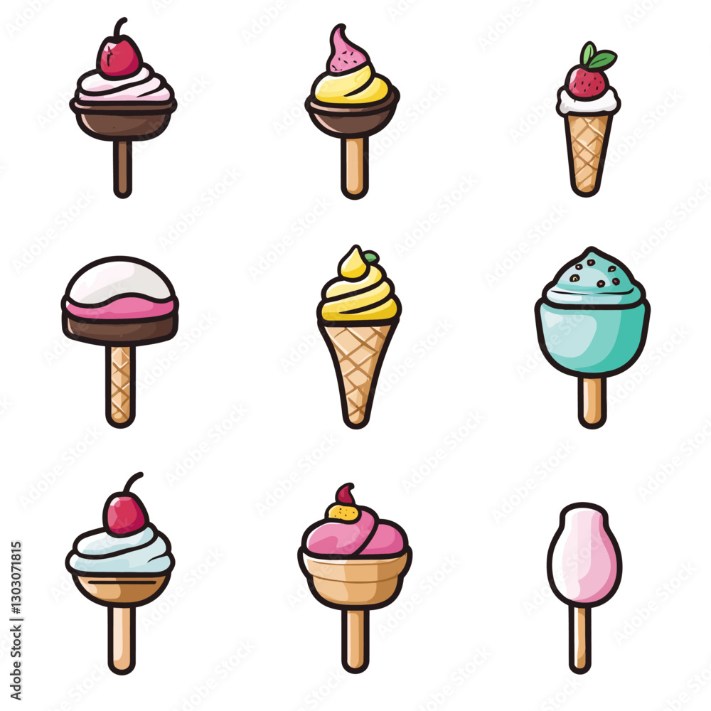 Assorted Delightful Ice Cream Treats for a Sweet and Playful Summer Vibe Assorted Delightful Ice Cream Treats for a Sweet and Playful Summer Vibe