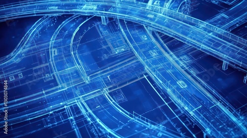 Abstract Digital Highway Interchange Blueprint