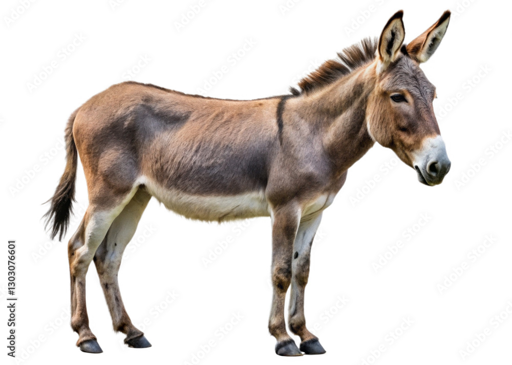 Fototapeta premium Donkey isolated on a transparent background.