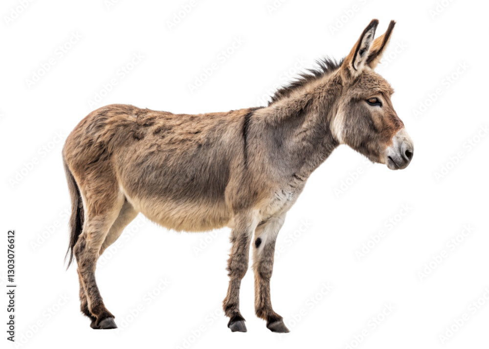Obraz premium Donkey isolated on a transparent background.