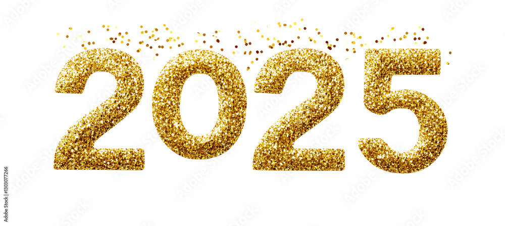 2025 written in golden glitter numbers, isolated on a Transparent background .png 2025 written in golden glitter numbers, isolated on a Transparent background .png