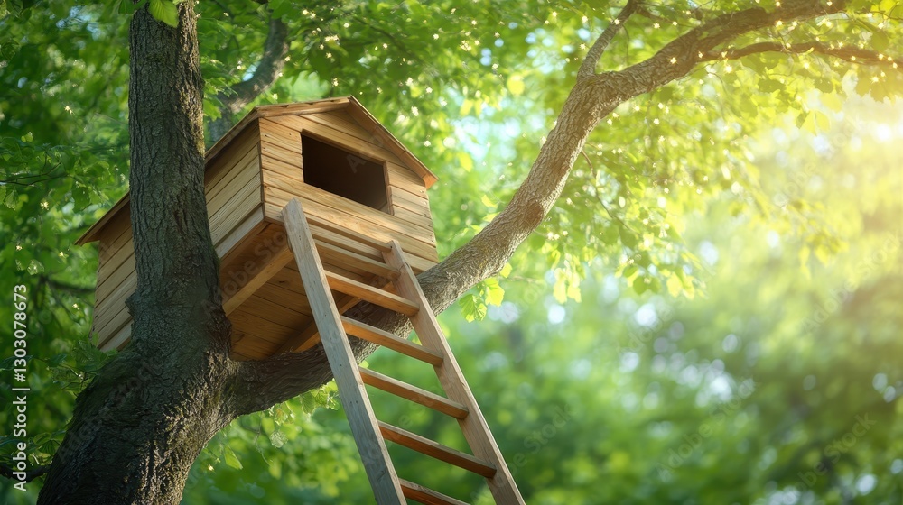 Enchanting Treehouse in Ancient Oak: Childhood Adventure and Imaginative Escape Among Branches Enchanting Treehouse in Ancient Oak: Childhood Adventure and Imaginative Escape Among Branches