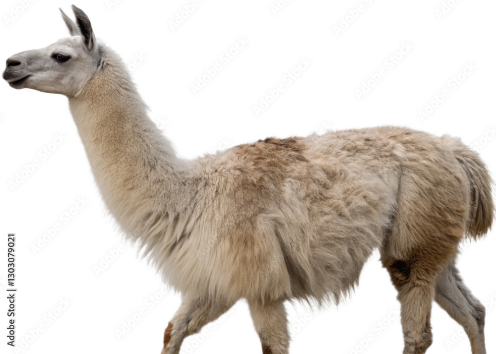 Naklejka premium Llama isolated on a transparent background.