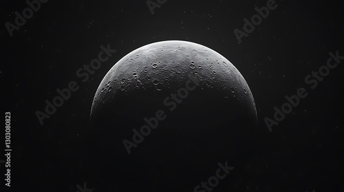 A crescent moon with its dark side faintly illuminated by Earthshine, set against a black sky