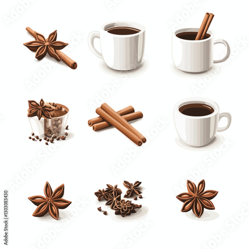 Spice Infused Coffee and Star Anise Still Life, Culinary Aromatherapy