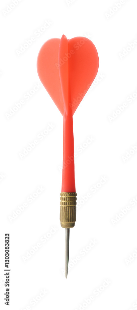 One red dart arrow in air isolated on white
