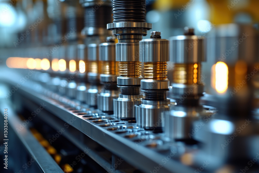 Engine components are being carefully assembled in a modern workshop environment Engine components are being carefully assembled in a modern workshop environment