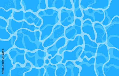Blue water texture surface background.Summer, swimming pool, sea, ocean, marine wave abstract background.Vector graphic illustration.