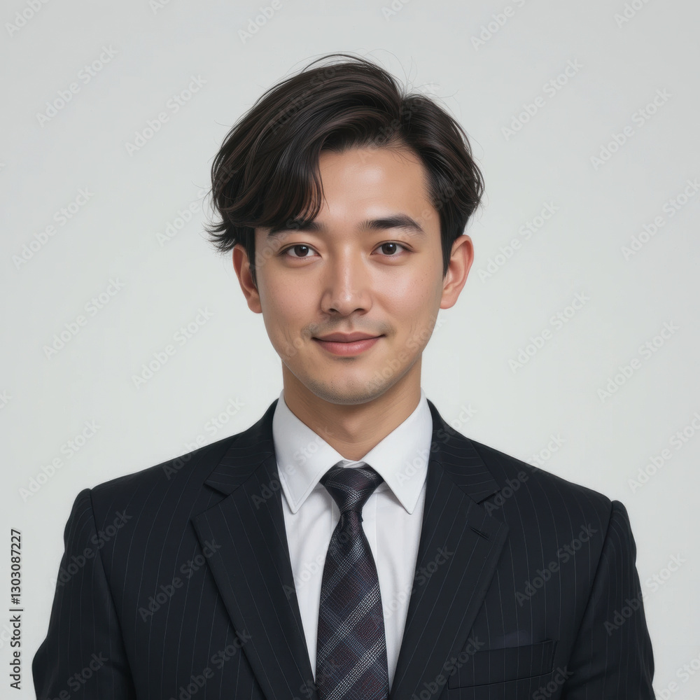 young asian businessman with tie smiles confidently in studio setting, ready to lead with determination and enthusiasm young asian businessman with tie smiles confidently in studio setting, ready to lead with determination and enthusiasm